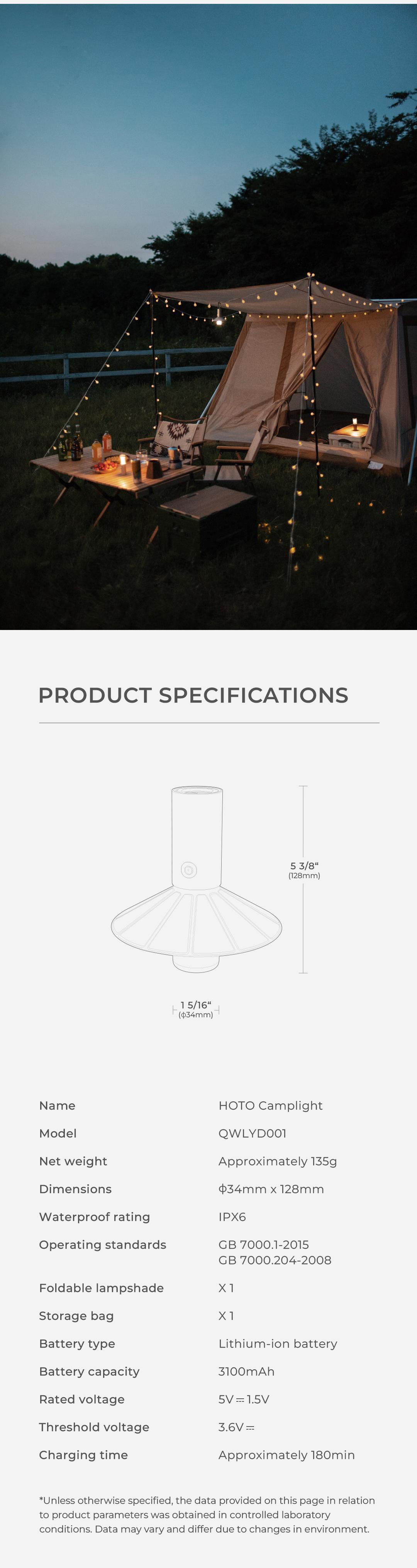 【Deals for You Days】HOTO 3in1 Outdoor Camping Flashlight Rechargeable 3200mAh Water Resistant LED Flashlight with Hook Design for Camping Outdoor Emergency Christmas Gift Hiking Gear Travel Accessory