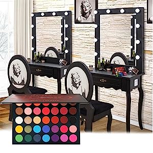 BEAUTY GLAZED 35 Pigmented Eyeshadows , Multi-Finish Matte and Shimmers Makeup , Waterproof Blendable Eye Makeup , Cruelty- Free Makeup Palette