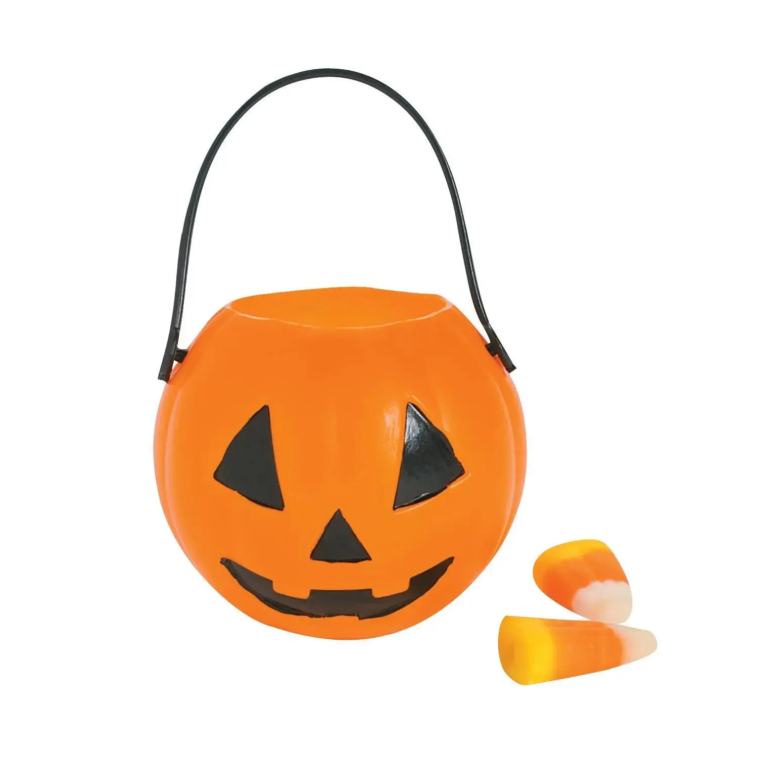 Mini Pumpkin Buckets Set - 12 Plastic Pieces with Handle, 2" Diameter Jack-O-Lantern for Storing and Transporting Candies, Halloween Novelty Packaging Party Supplies for Kids