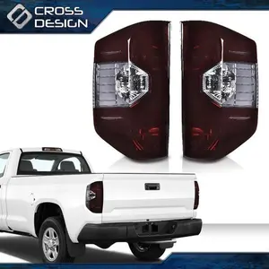 CROSSDESIGN Tail Light Brake Lamps Assembly 1Pair Fit For 2014-2021 Toyota Tundra Smoked