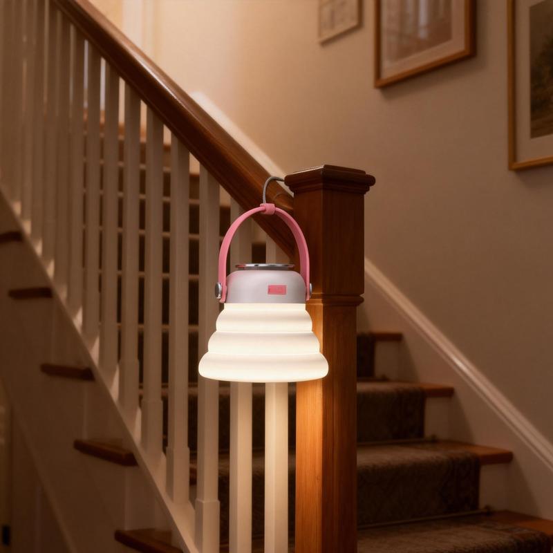 Foldable multi-color changing night lightwith 7 lighting colors,  Type-C rechargeable design.It creates immersive ambient lighting, andthis portable night light is suitable forbedrooms, outdoor camping and use as abedside lamp.