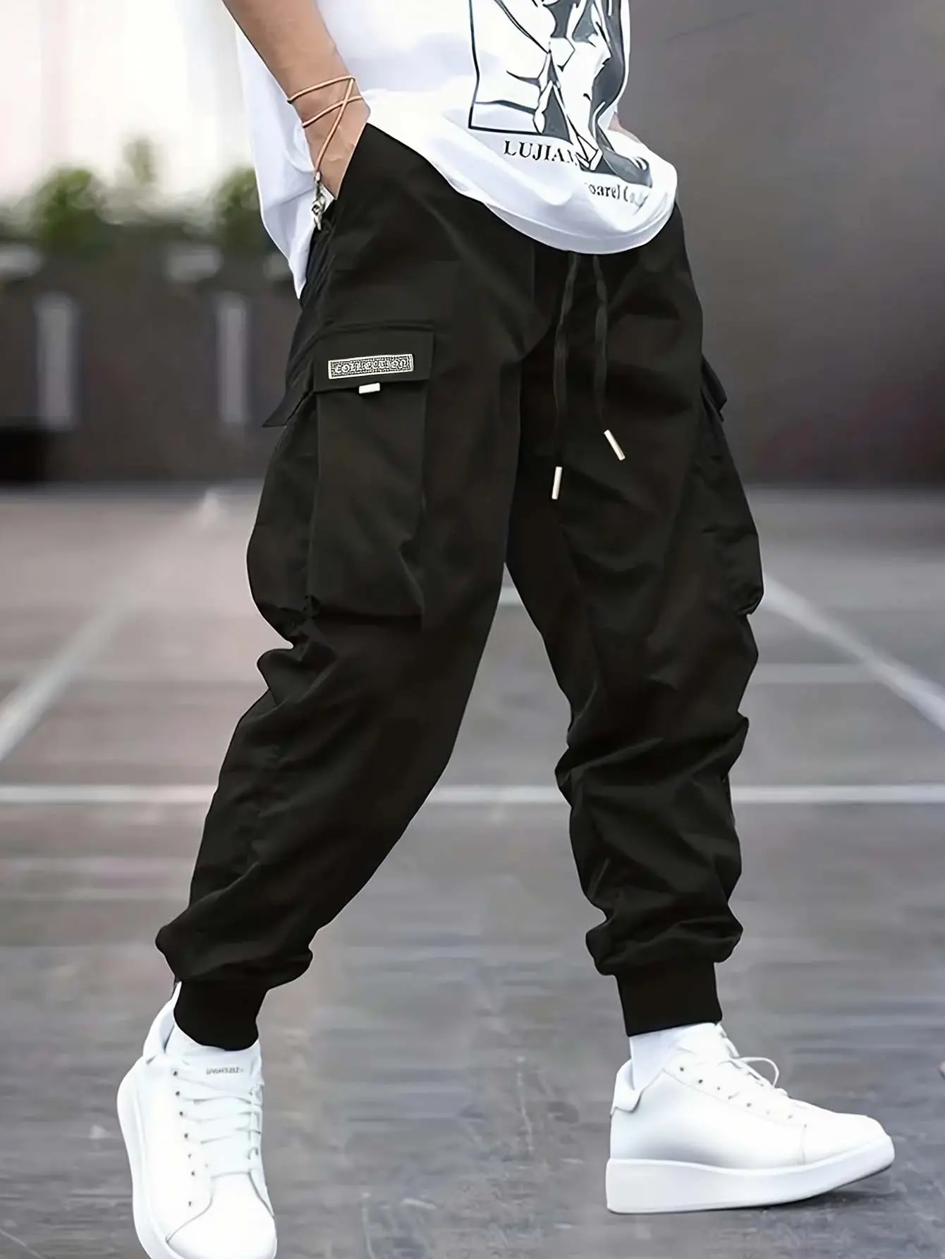 Men’s Casual Multi-Pack Cargo Joggers - Loose-Fit, Relaxed Fit, Streetwear, Casual Street Joggers with Multiple Pockets for Outdoor Running, Daily Wear