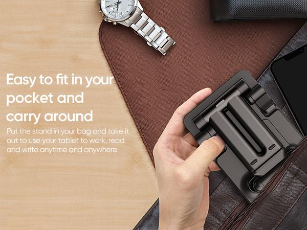 ARZOPA Tablet Stand, Adjustable & Foldable Sturdy 7"-15.6" Portable Monitor Stand for Desk Compatible with Phone iPad Tablets