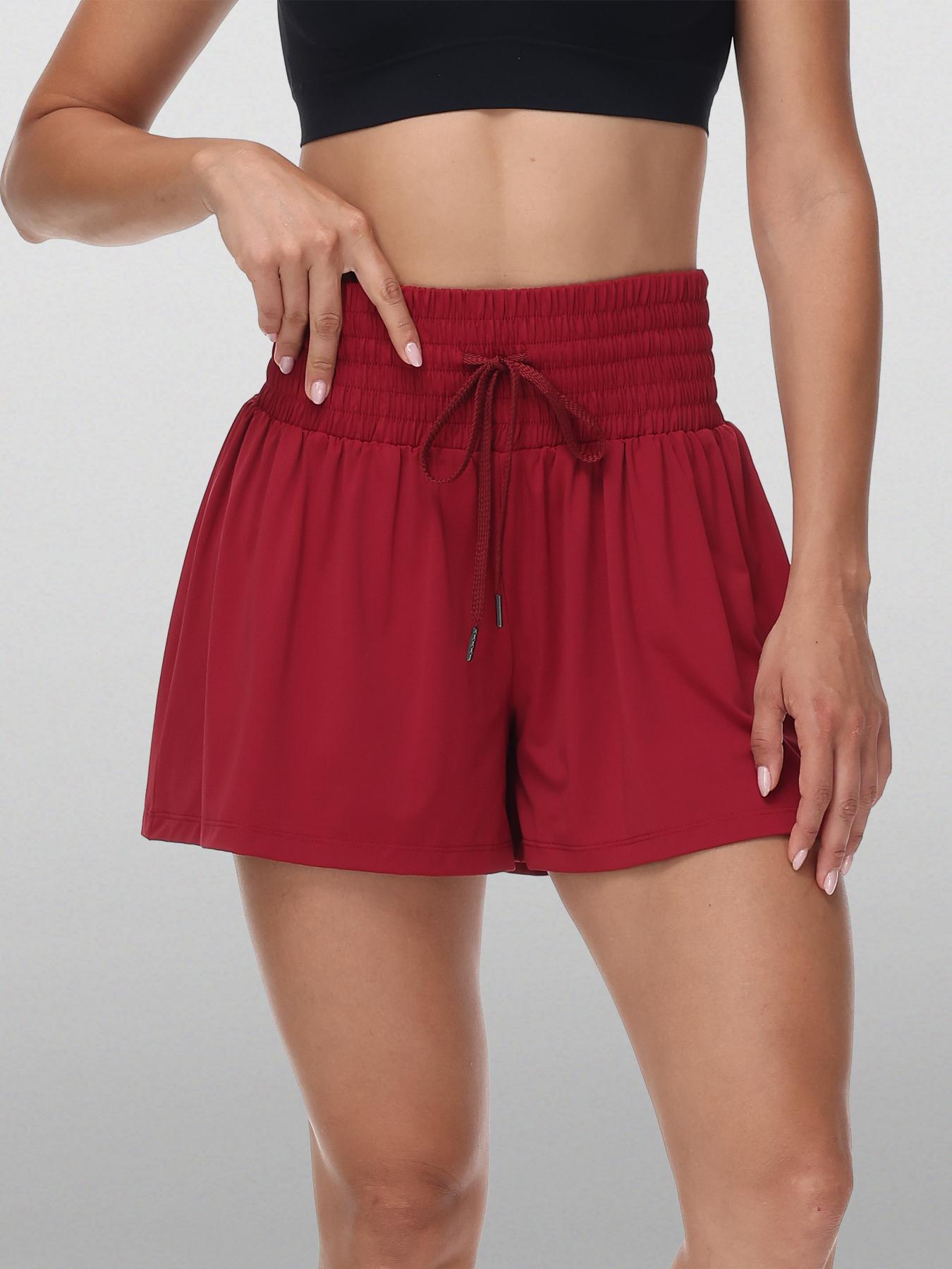 High-Waisted 2-in-1 Flowy Athletic Shorts For Women Gym Workout Running Lounge Pants With Pocket Tennis Golf Shorts Elastic Drawstring Cute Clothes Summer Outfits  Sportswear Hiking Exercise Cycling Outdoor