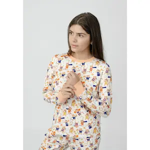 Tiger Life Organic Cotton Knit Pajama Set | Orange & Purple