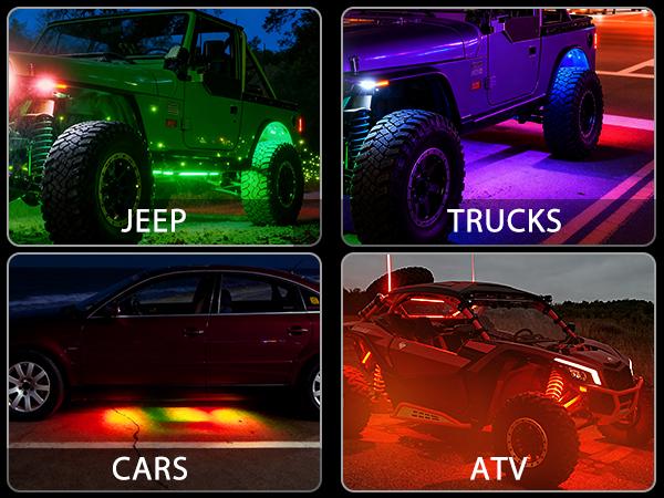 Nilight RGB LED Rock Lights Kit 10 Pods Underglow Multicolor Neon Pod with Remote & Bluetooth App Control DIY Flashing Music Mode Wheel Well Light for Truck ATV UTV RZR SUV  dealsforyoudays