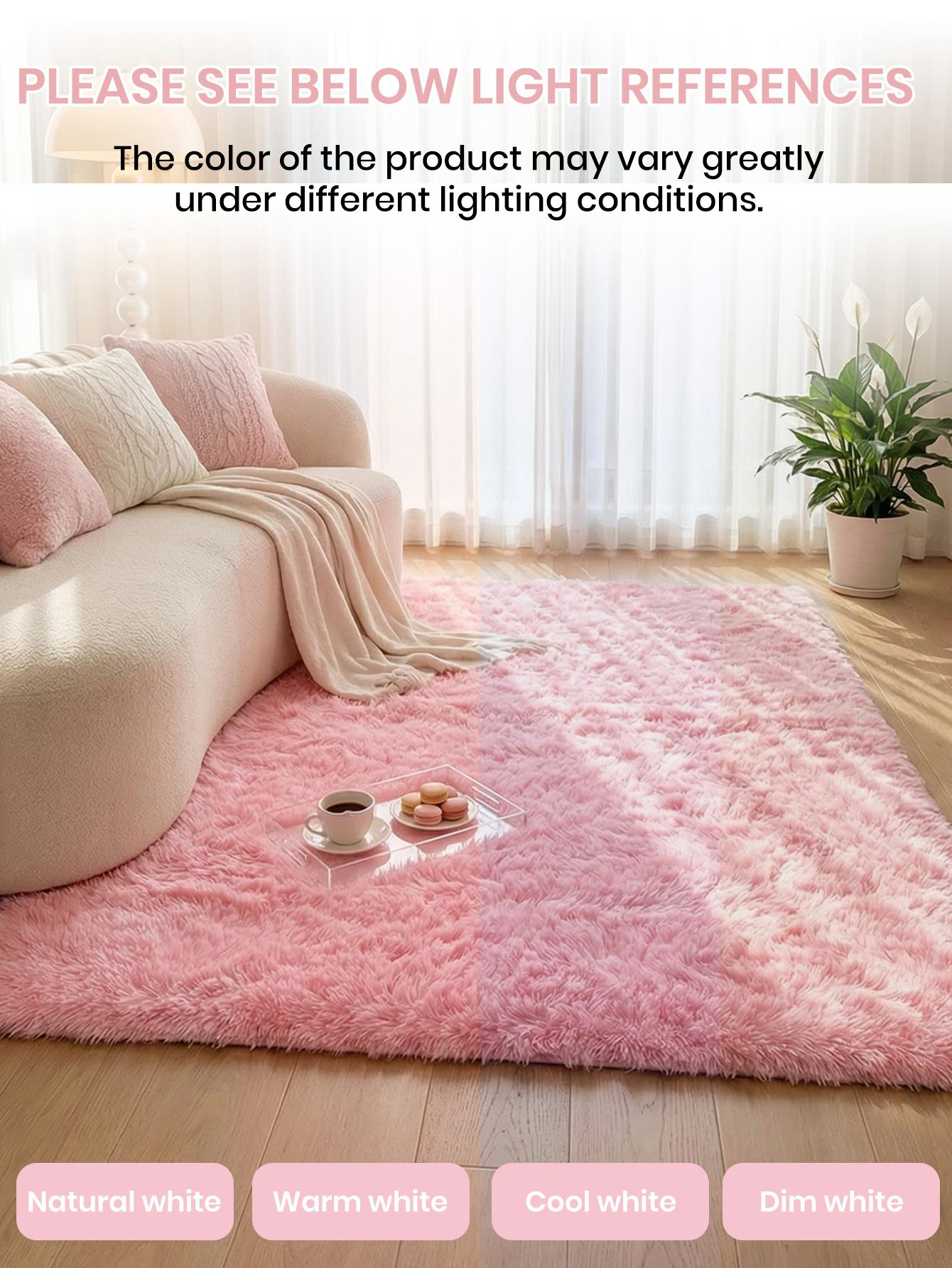 1pc Plush Area Mat - Fluffy Shaggy Soft Lightweight Durable Mat for Bedroom, Living Room, Sofa Side, Machine-Made Easy-Clean Indoor Mat in Multiple Colors, Bedroom Comfort | Cozy Home Decor, Rugs for Living Room