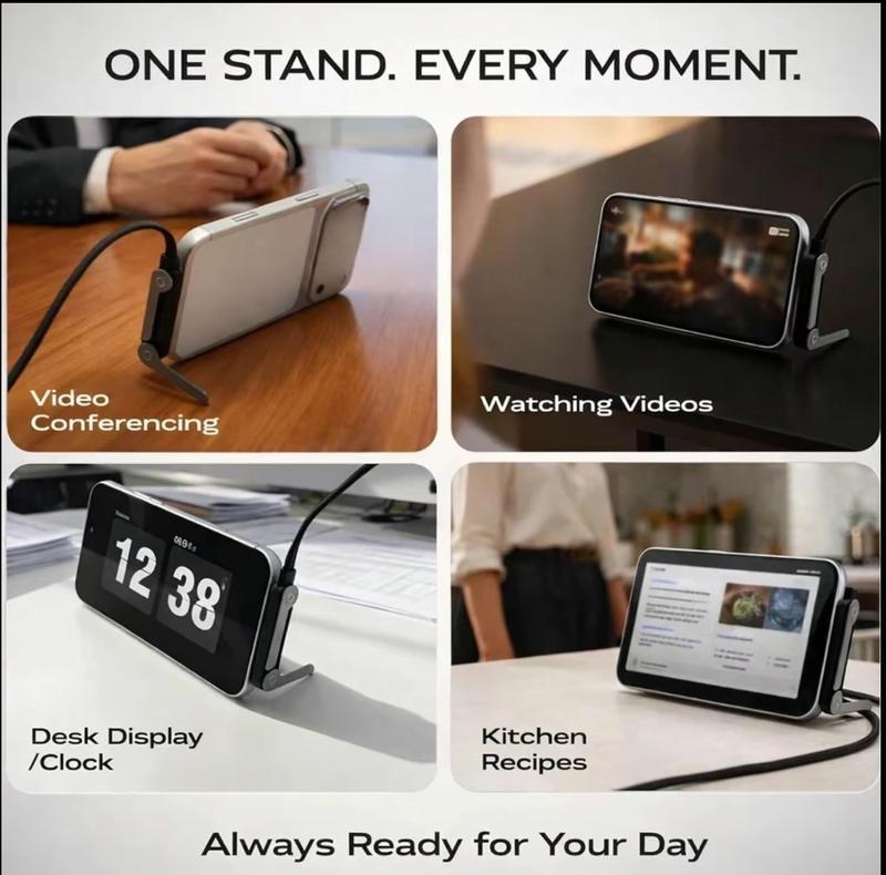 Invisible Holder Charger Cable with Stand, 240w super fast charging 2-in-1 Fast Charging Cord & Phone Stand forGaming, Office, Car Travel, Compatible with iPhoneSamsung Type-C charginle Blackg cab