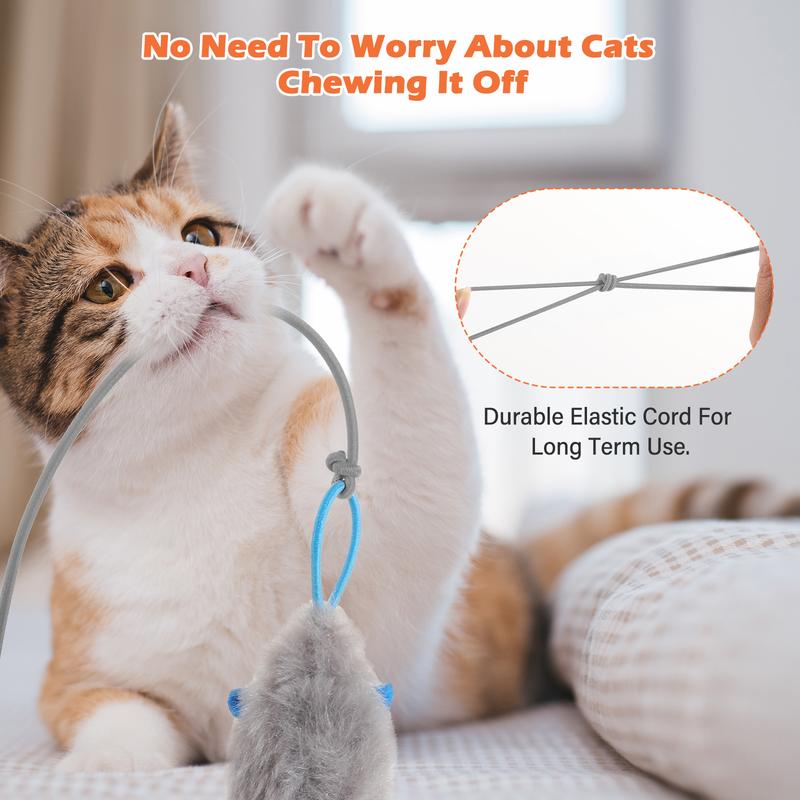 HAPPYCODE Electric Cat Teaser Wand Interactive Pet Toy Rechargeable Door Clip Design Dual Modes—360° Rotation & Random Jumping Stimulates Physical & Mental Energy Cat Toys, Cat Supplies, Bird & Cat Supplies, Cat Toys