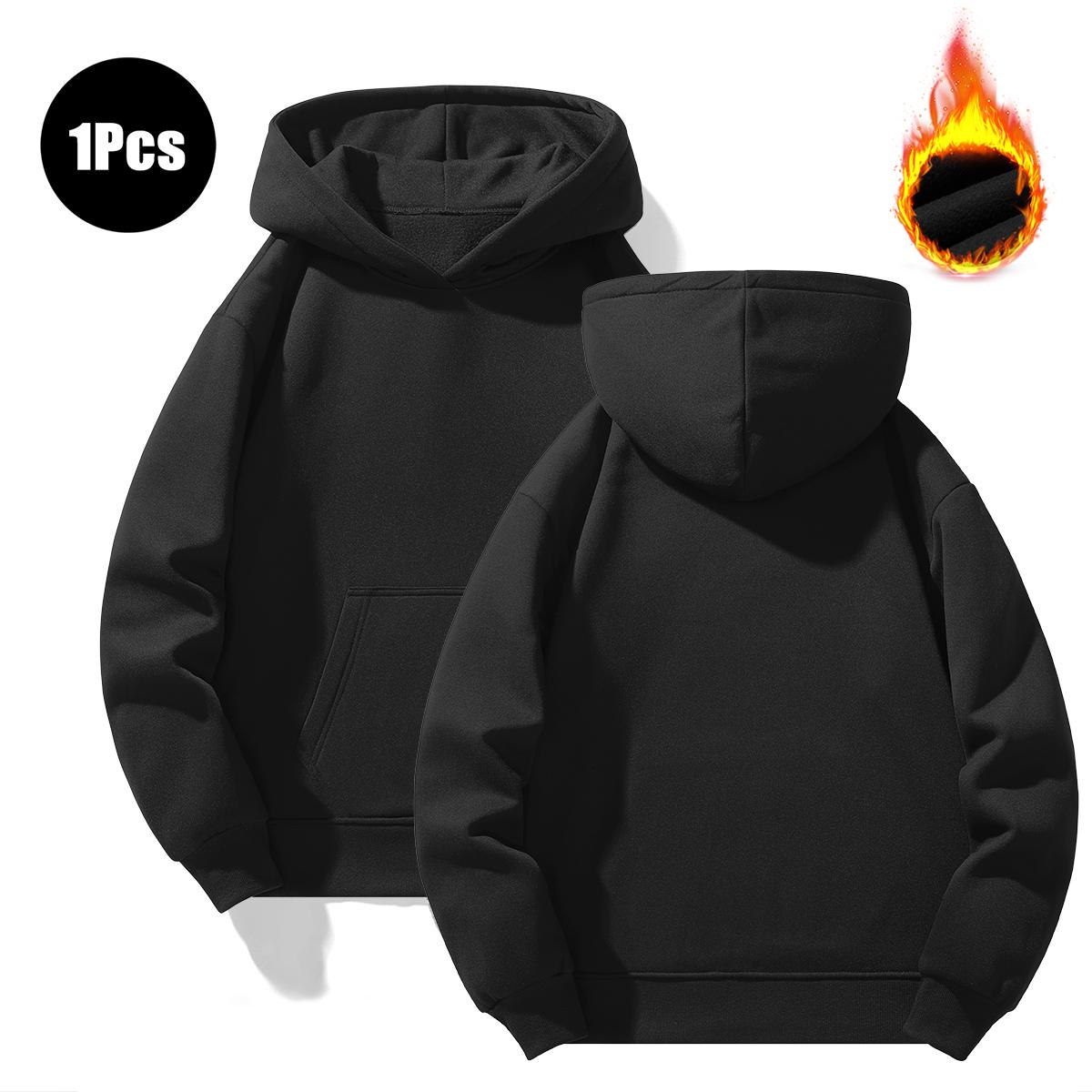 Sweatshirt Men's Solid Color Basic Hoodie Sports Unisex Autumn Winter Fleece Long Sleeve Suitable For Daily Casual Wear Couple