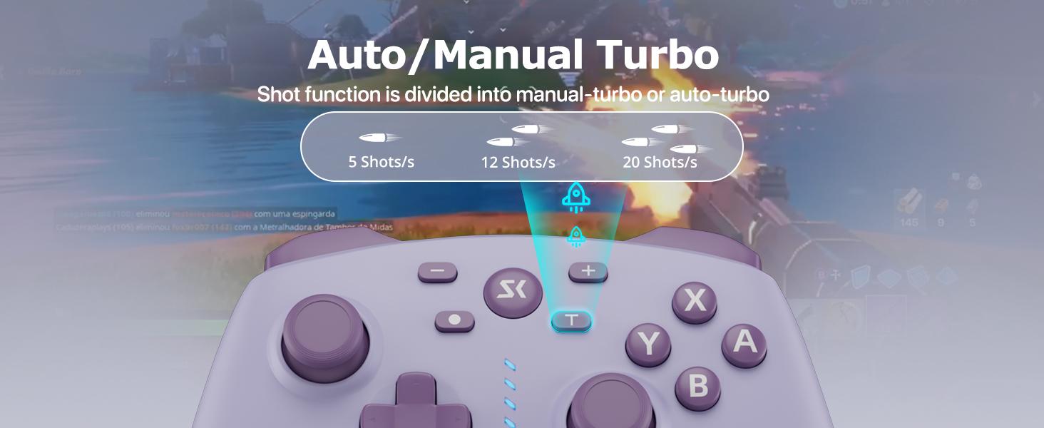 Wireless Switch Controller with 2.4G Adapter for Switch Switch2/Lite/OLED PC Android iOS, Hall Effect Joysticks Triggers, Dual Vibration, 2 Back Custom Macros, Turbo Function, No Stick Drift, AG46 Purple gamer gifts