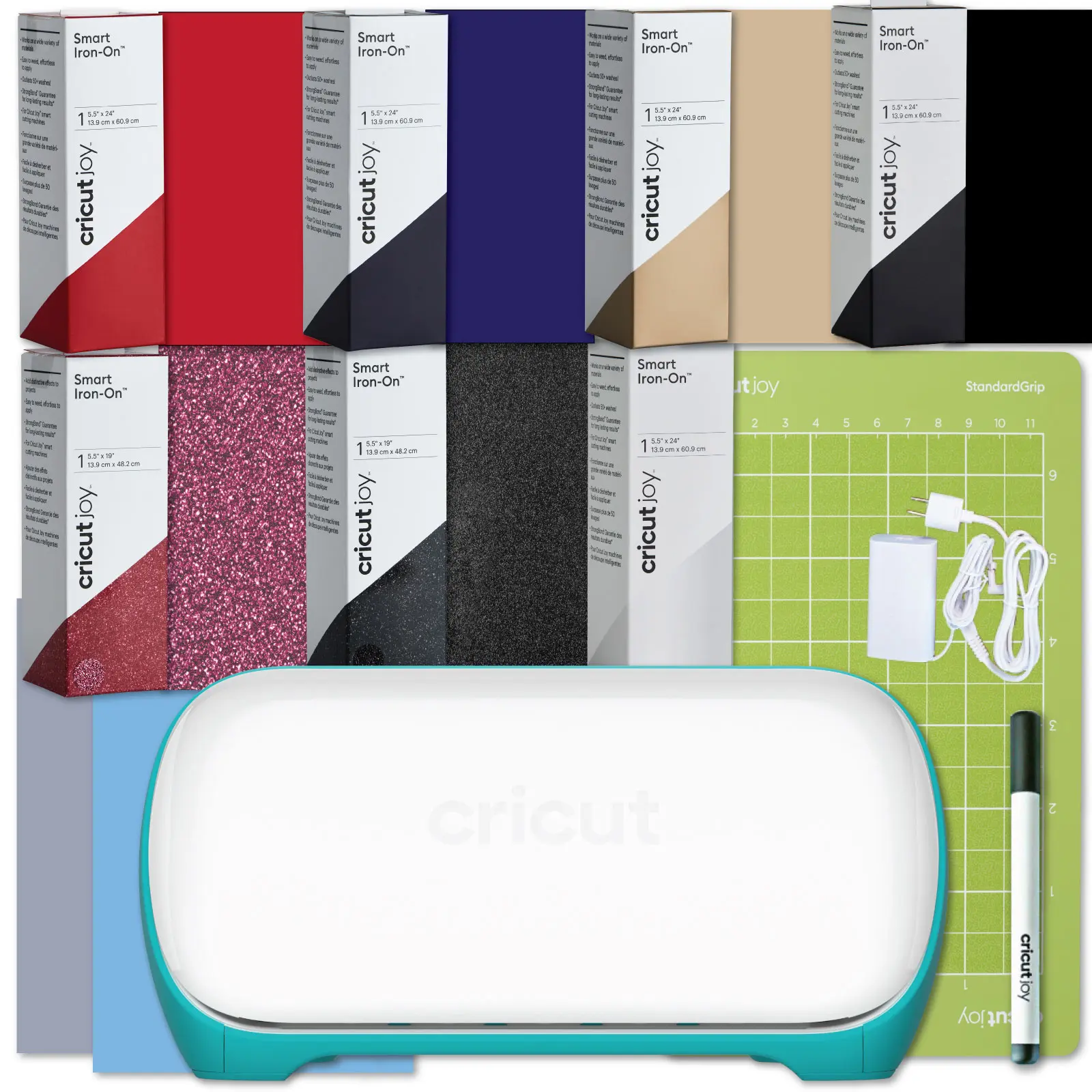 Cricut Joy Machine Bundle with 7 Smart Iron-On Rolls - Compact Cutting Machine for Iron-On Vinyl, T-Shirts, Hats & DIY Crafts