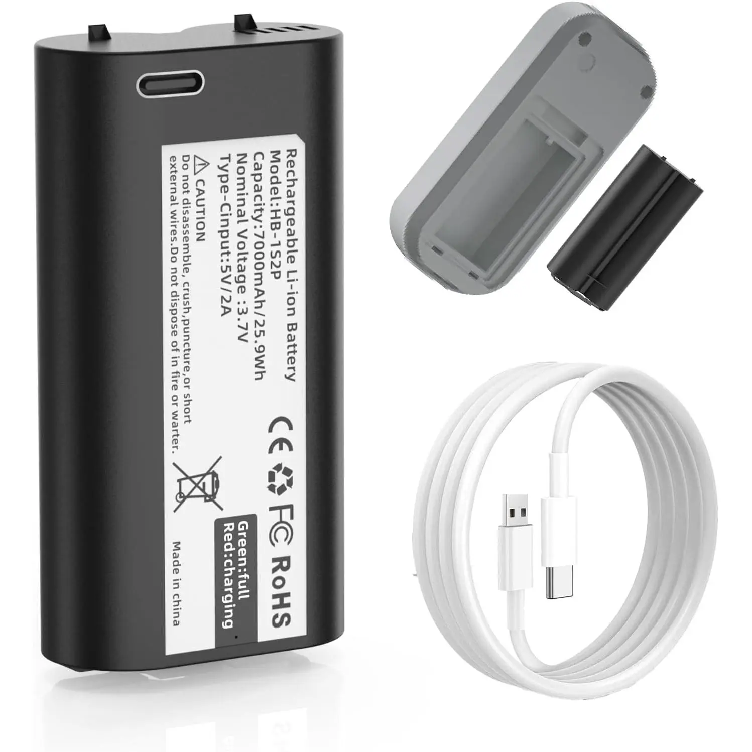 7000mAh Replacement  for myQ  Garage Video Keypad, Upgraded High Capacity Rechargeable  Pack Compatible with myQ Garage Door Keypad Camera, 3.7V 25.9Wh with Type-C