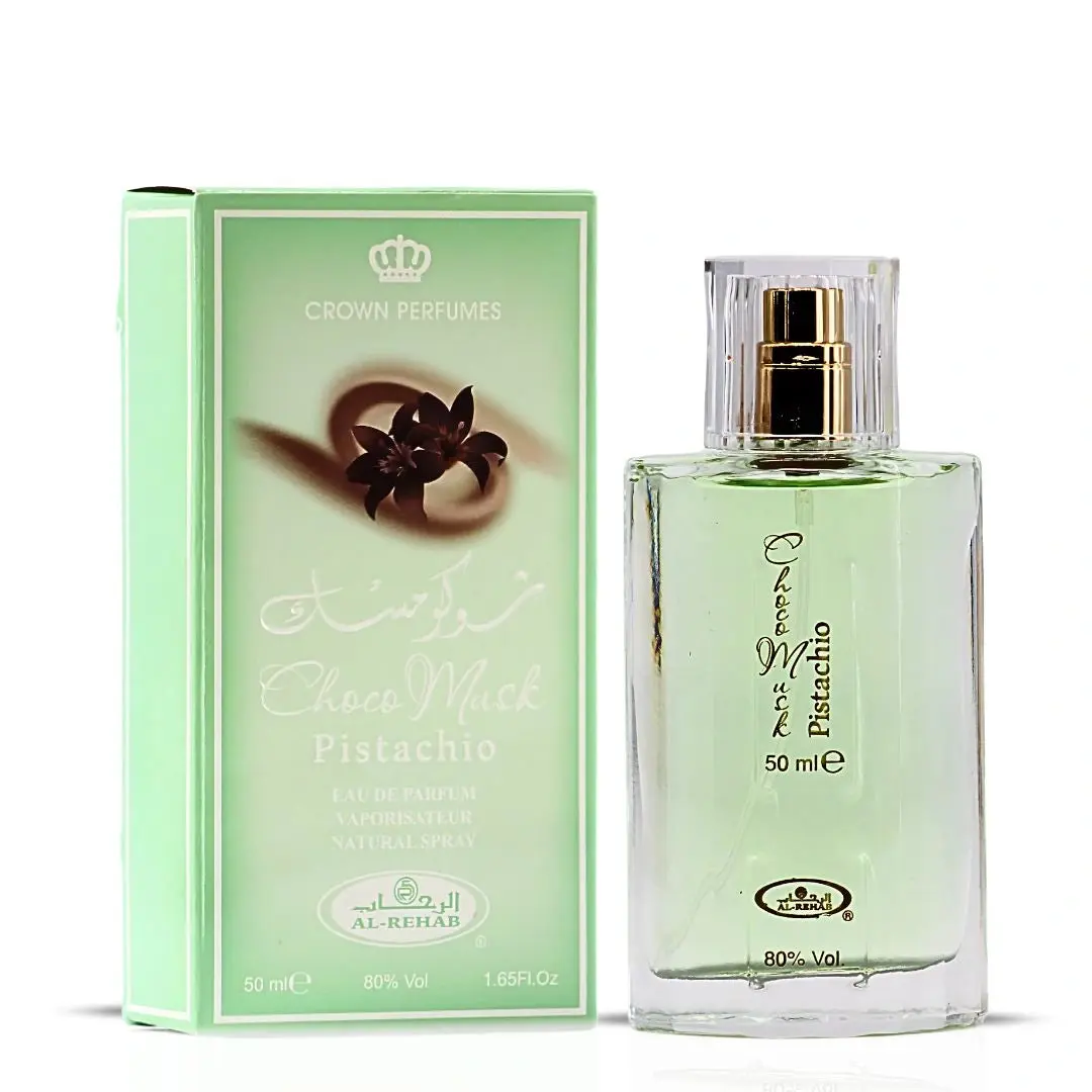 Lattafa Al-Rehab Choco Musk Pistachio Eau de Parfum - 50ml (1.65oz) Chocolate Musk Perfume, Cocoa Pistachio Gourmand Fragrance, Vanilla-Flavored Men's Unisex Beauty & Personal Care Single Item, Cocoa Pistachio Fragrance