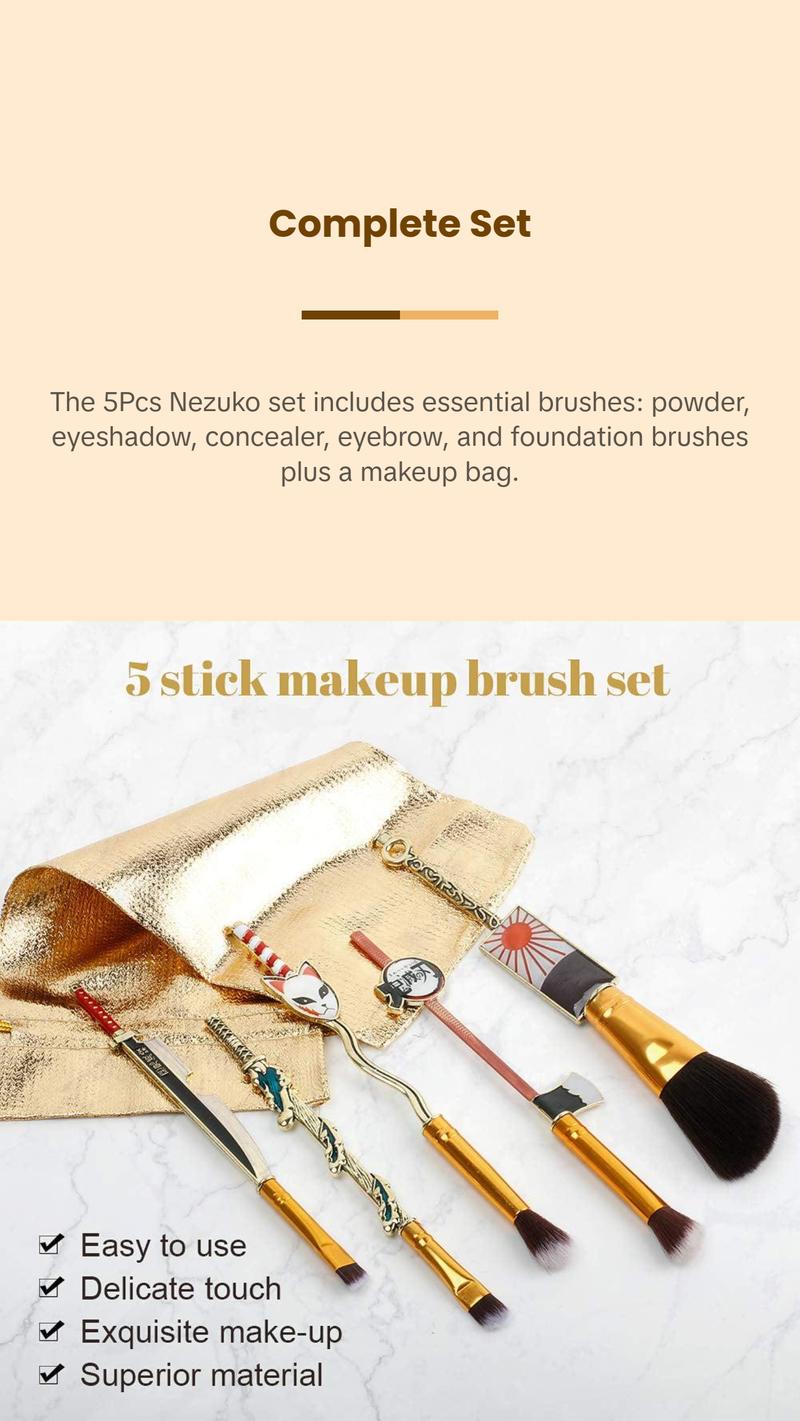 5Pcs Nezuko Makeup Brush Set 5Pcs Nezuko Makeup Brush Set
