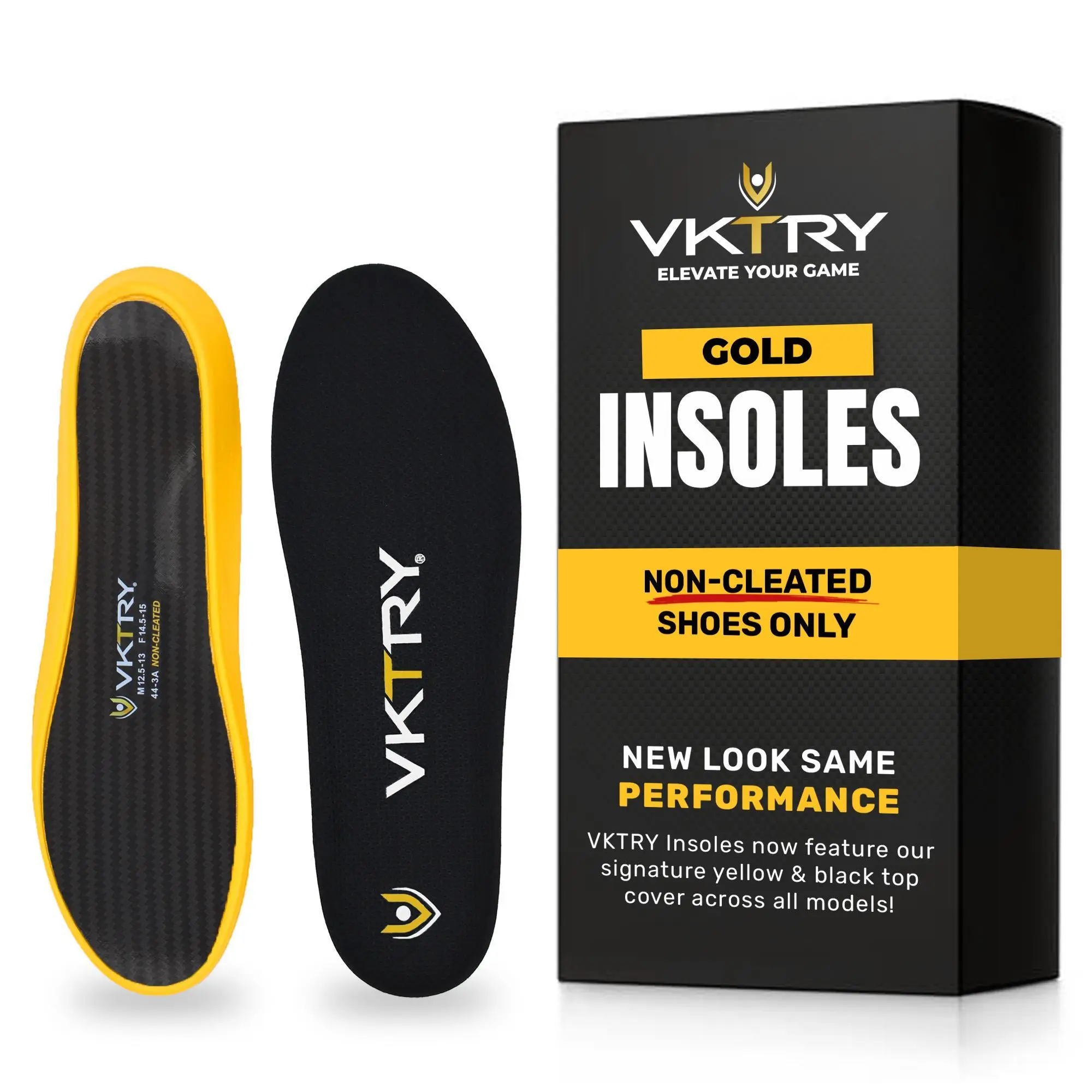 VKTRY Non-Cleated Gold Carbon Fiber Performance Insoles