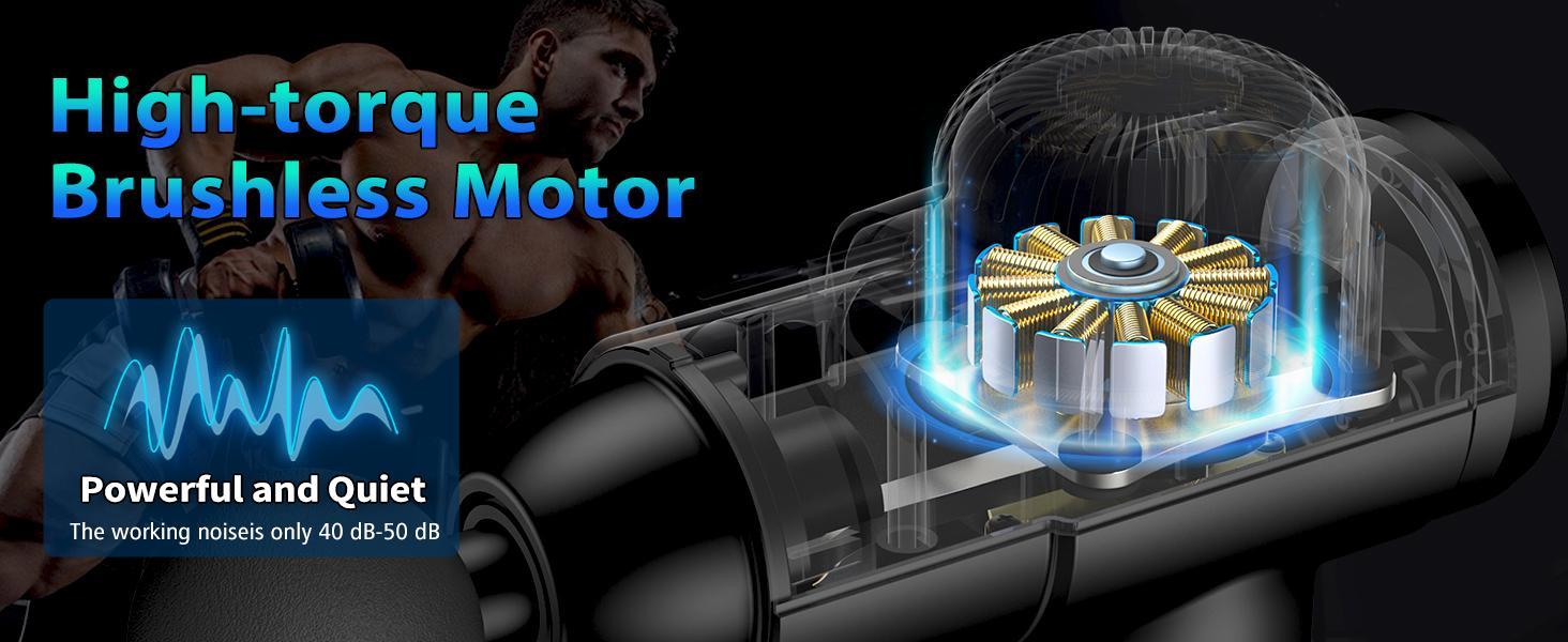 TOLOCO deep tissue massage gun features 10 heads and a silent brushless motor. Ideal for athletes and pain relief. Perfect cordless Christmas gift! Adjustable Massager