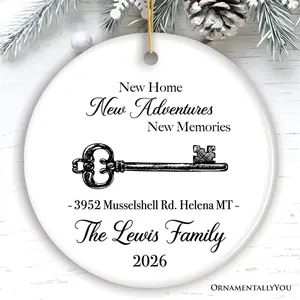 Housewarming Personalized Ornament, New Home New Memories Custom Christmas Keepsake Gift