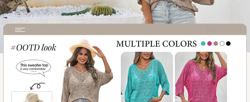 Imily Bela Womens Crochet Cover Up Top Summer 3/4 Sleeve Off Shoulder Sweater Shirts Mesh Boho Beach Swimsuit Coverup