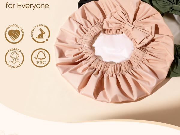 Yanibest Shower Cap Reusable Waterproof,Wide Elastic Band Bath Cap-Comfortable & Durable Bath Hair Hat for Women