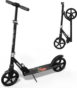 Nattork Kick Scooter for Age 6+ Kids Teens Adults, Max Load 240 LBS, Adjustable Height Foldable with 8" Large Wheels, Anti-Shock Suspension