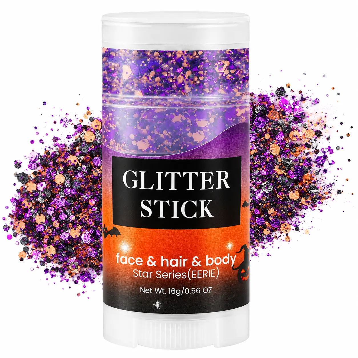 Halloween Body Glitter Stick, Face Glitter Stick,Halloween Hair Glitter Stick for Women,Sparkle Chunky Body Glitter Makeup for Party Festival