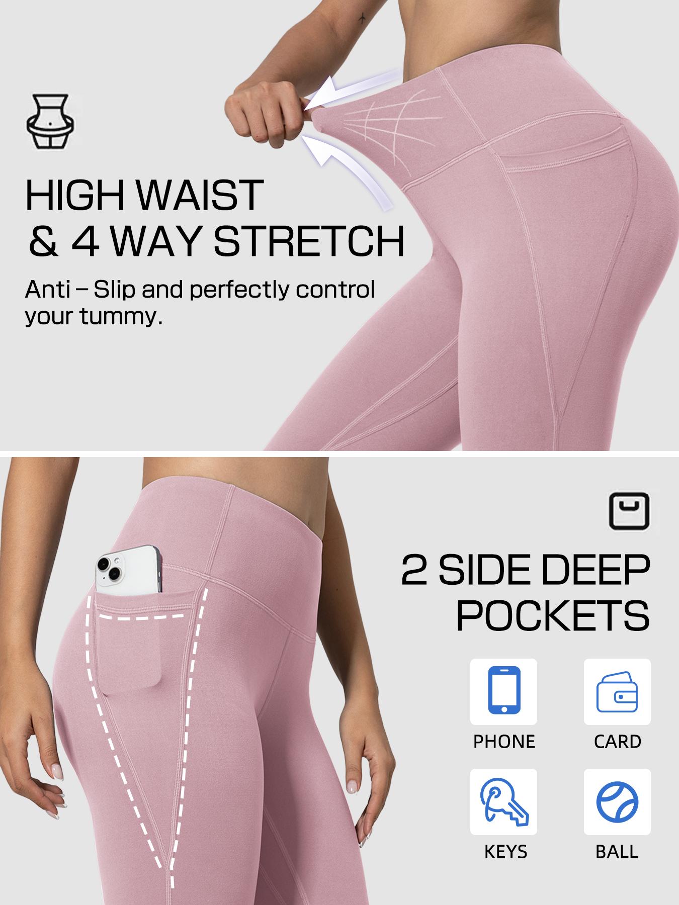 6 Pack High Waisted Leggings For Women Ultra Soft Stretch Slim Yoga Leggings With Pockets in Assorted Colors