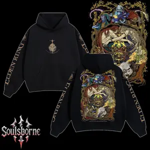 [Soulsborne Style] Vintage All Bosses Elden Ring Unisex Hoodie, Soulsborne Gaming Apparel, Game Shirt, Video Game Clothes, Boy Merch, Gift For Him, Gift For Her, Soulslike Streetwear