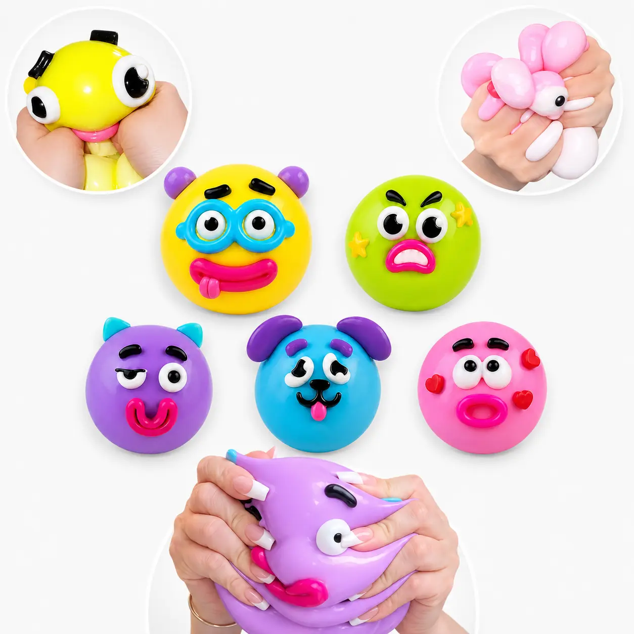 Dog Face Swap Squishy Toy, Slow Rising Animal Squeeze Toy, Soft Sensory Fidget Desk Toy for Adults & Teens, Back to School Gift & Party Favor