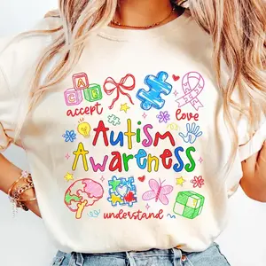 Coquette Autism Doodle Shirt Comfort Colors, Autism Acceptance Shirt, Autism Teacher Shirts, Autism Awareness Advocate, Special Education, Neurodiversity Tee