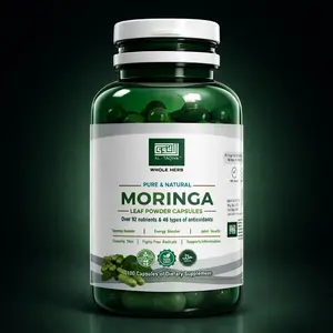 AL-TAQWA Moringa Leaf Powder Capsules Pure Natural Whole Herb 100 Capsules for Daily Wellness Routine