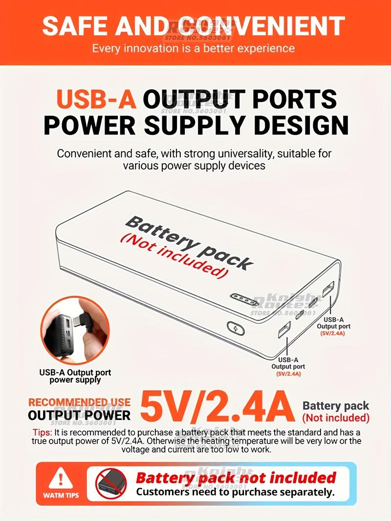 Men's Lightweight Heated Jacket - USB Powered, Quilted Winter Coat with Adjustable Temperature Control, Zip-Up Hood Design, Long Sleeve, Outdoor Insulation (Batteries Not Included), Winter Jacket