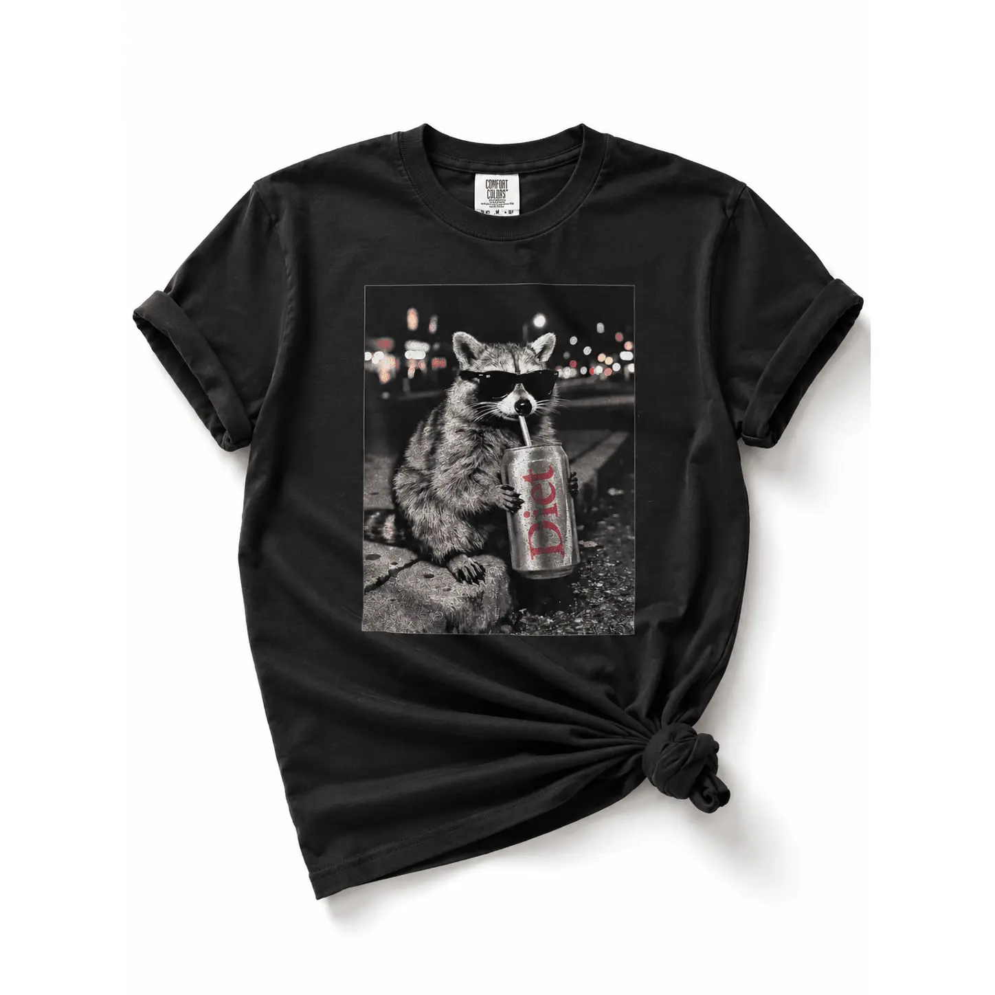 Plus/Reg Short Sleeve "Diet Cola Raccoon" Graphic Tee
