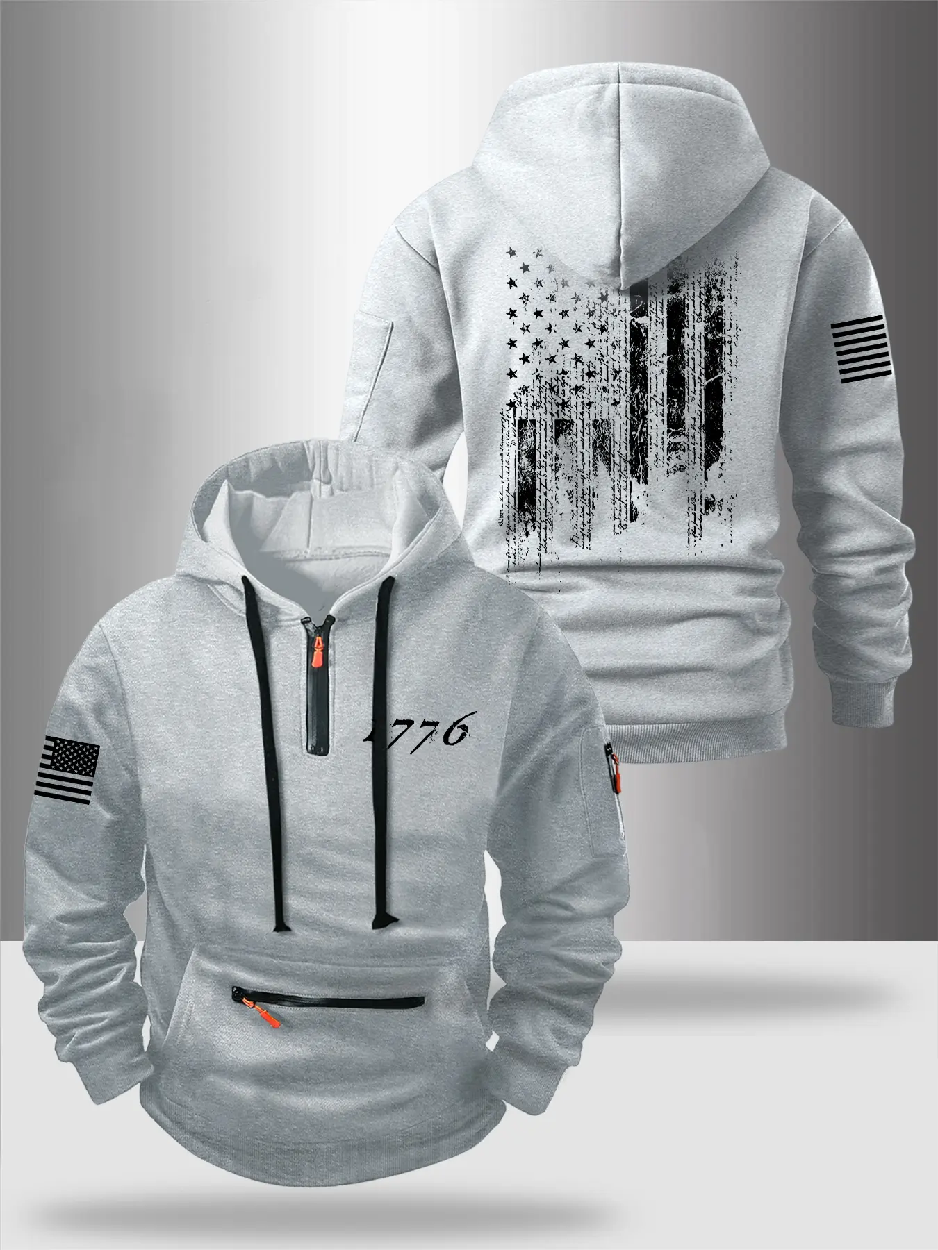 Casual Loose-Fit Pocket Thick Zip-Up Hoodie with Zipper, Comfortable Outdoor Wear for Men & Women