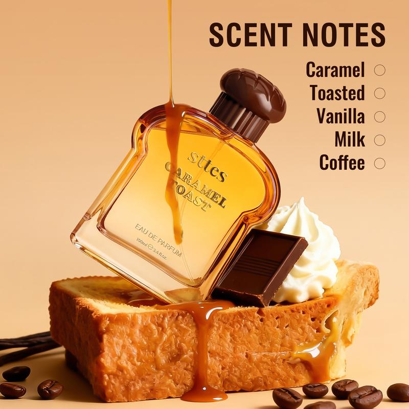 Sttes Caramel Toast Eau de Parfum, Warm Gourmand Fragrance with Vanilla, Coffee, Chocolate Notes, 100ml
