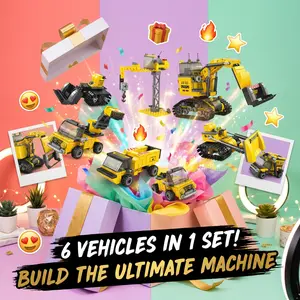 Engineering Construction Vehicle Building Blocks for Kids STEM Educational Assembly Toy Fun Learning Activity Set Birthday Gift for Boys Girls