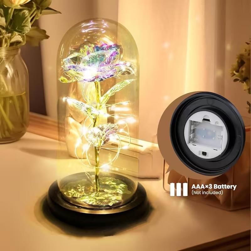 Classic Gifts LED Everlasting Rose Flower & 3D Rose Series Crystal Décor Collectibles,Eternal Romantic Creative Gifts for Women - Valentine's,Day Mother's Day, Birthday, Memorable Dates luxury valentines Gifts for Her Perfect gift Surprise Idea for LOVE