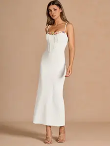 Azazie Liliah Strapless Floral Slim-Fit Romantic Vacation Crepe Maxi Dress