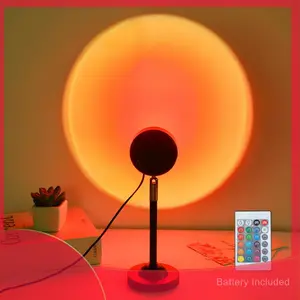 Fall Sunset Lamp Projector Light 180 °       Adjustable Sunset Mood Lamp, 4 Modes, Remote Control RGB Ambient Night Light for Bedroom, Gaming Room, Live Streaming Photography & Parties home wall decor party live streaming