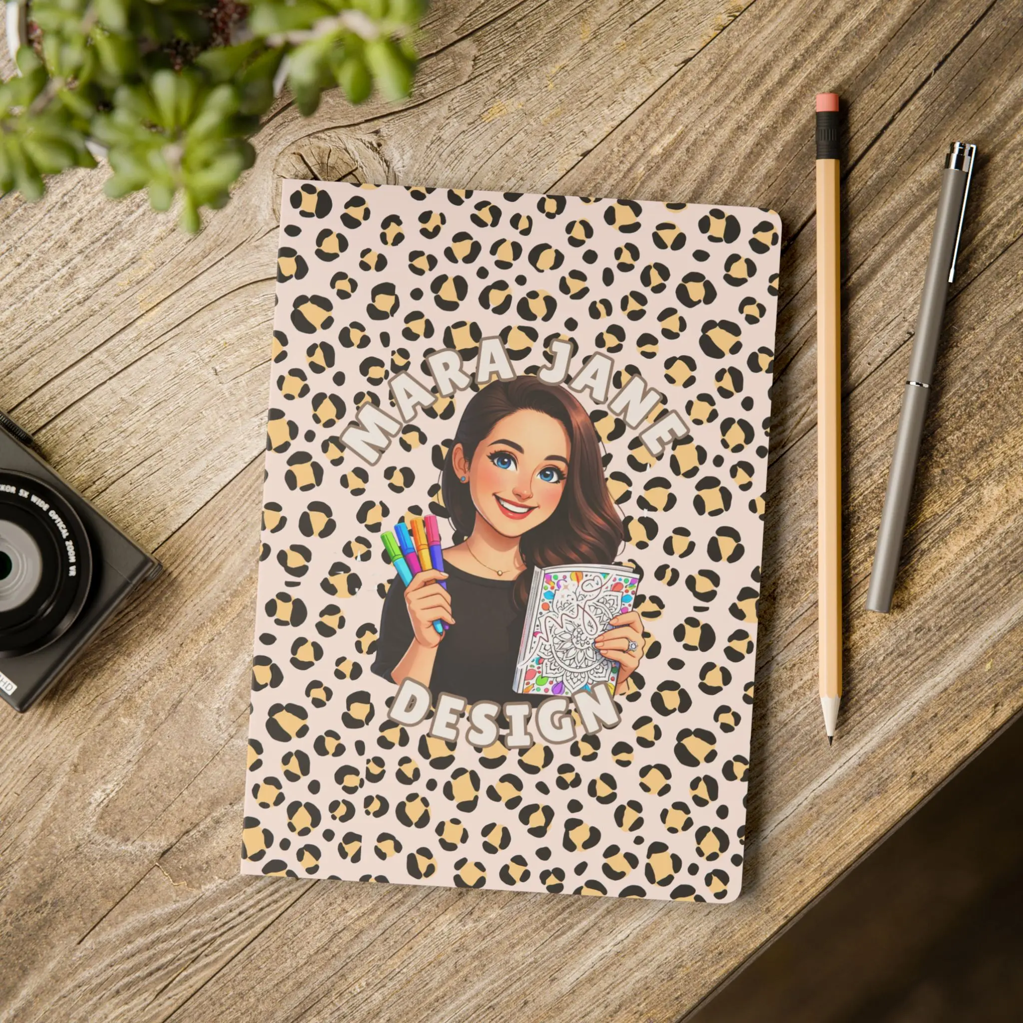 Blush Leopard Print Soft Satin Cover Doodle Notebook Journal for Creative People - Sketching Book, 5.75"x8" Lightweight Office Stationery, 100 Pages (50 Sheets) Perforated, Substantial Paper Weight, 3 Customizable Inner Sheets, High Def Print, 5.75" X 8"