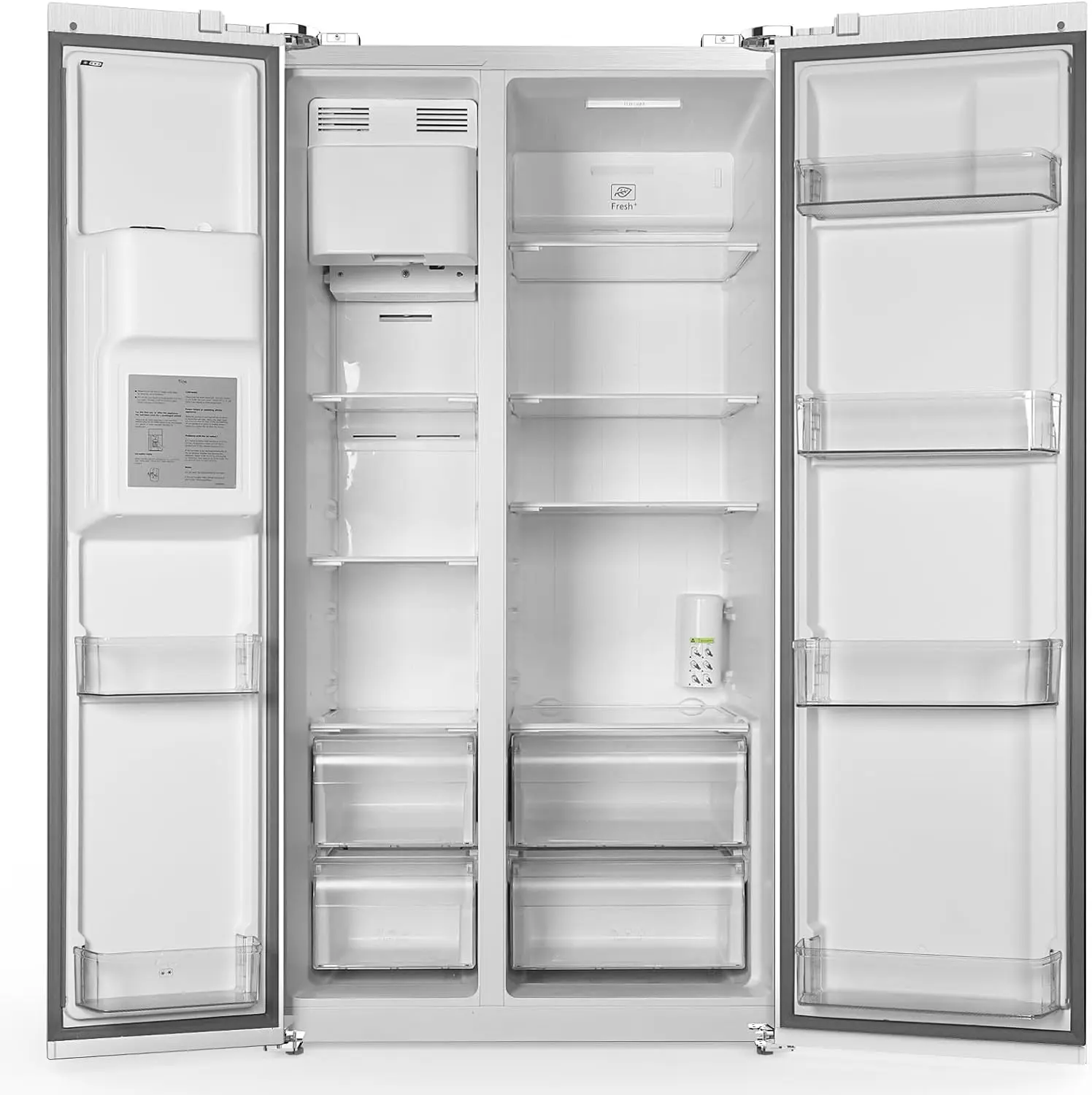 Large Refrigerator Fridge, 2 French Door Stainless Steel with Water Dispensor, Ice Maker for the Kitchen Top Freezer Refrigerator White Fridge