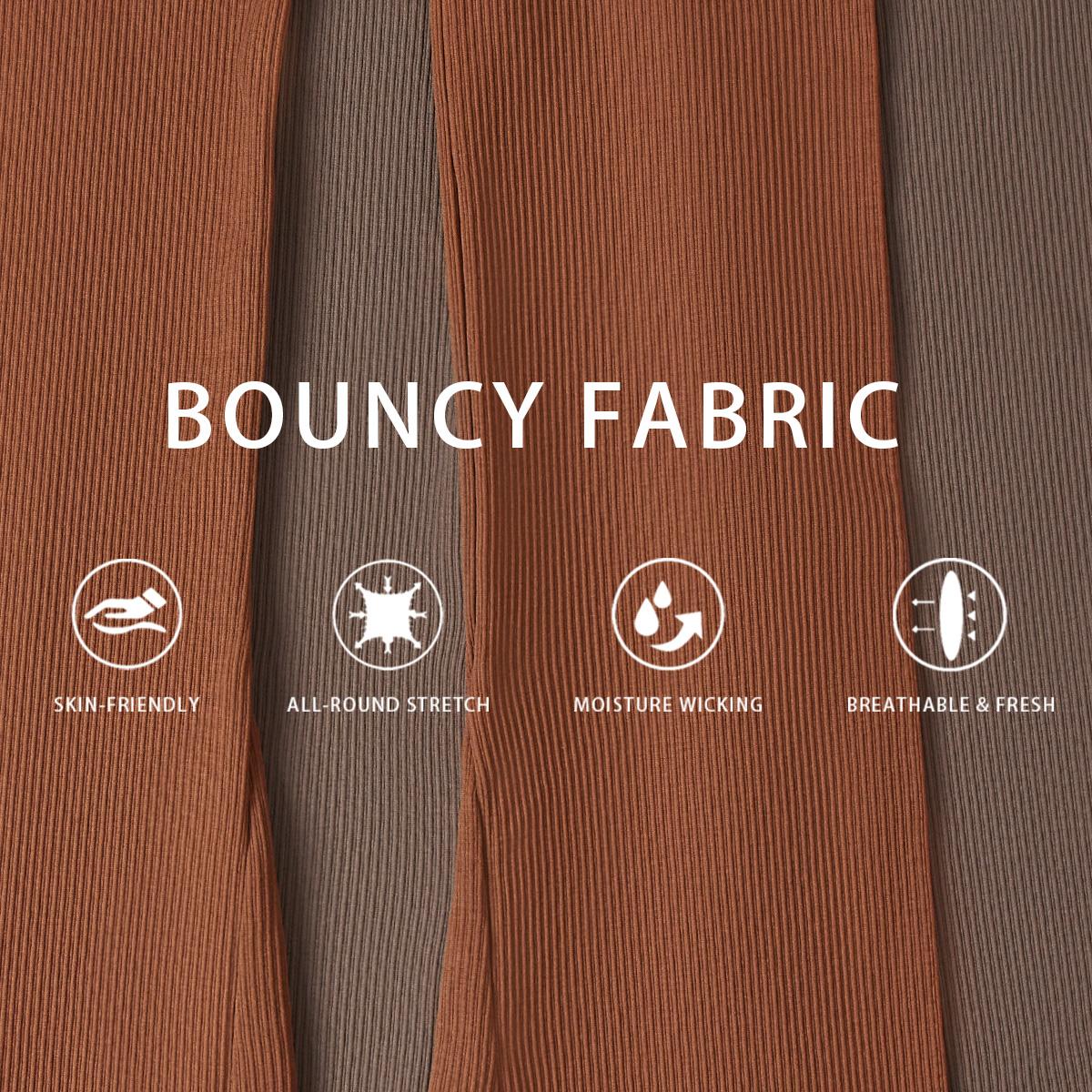 OQQ Women's Yoga Pants Ribbed Seamless Workout High Waist Bell Bottoms Flare Leggings Comfort SpringStatements