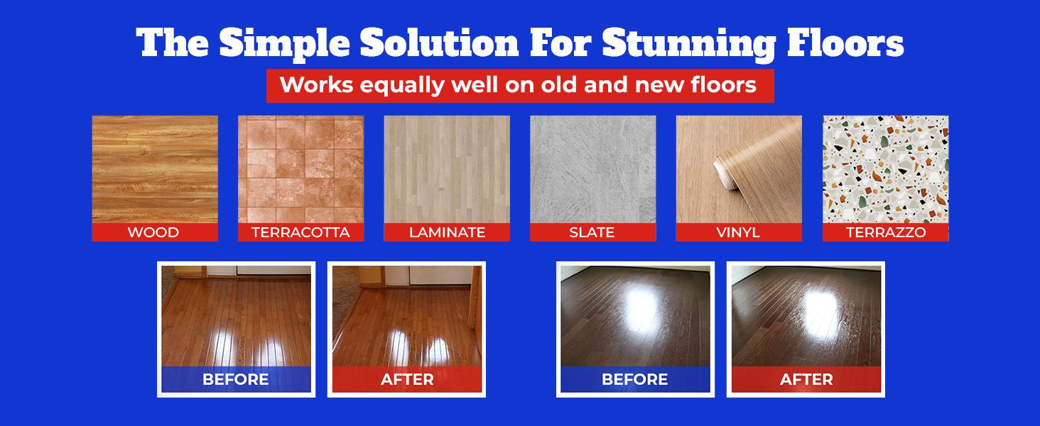 Clean-eez Floor Restorer & Polish w/applicator – Shine & Protect Wood, Vinyl, Laminate, Bamboo & More