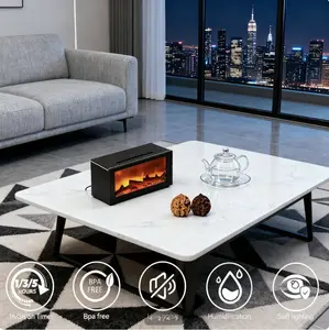 Realistic Flame Humidifier with Color Changing Light & Remote, Quiet Operation with Massage Hand Ball for Home, Office aroma life shop natural diffuser