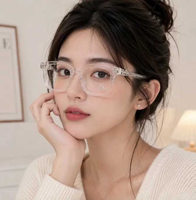 Chrome Hearts Vintage Clear Fleur-de-Lis Square Glasses