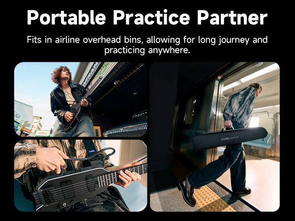 Donner HUSH-X PRO Multi-Effects Electric Guitar for Travel, 4 Color Options