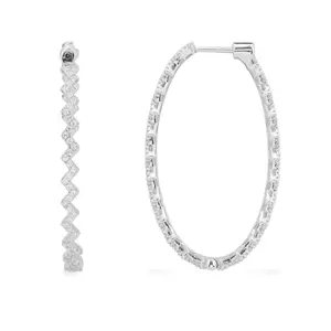 Z Pavé Oval Hoops