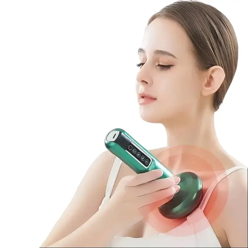 Battery-Powered Electric Cupping Lymphatic Drainage Massager for Adults - 1 Box Vacuum Suction Gua Sha Scraping Tool with Heat, Portable Muscle Massagers, Abs Relief, At-Home Self-Care Meridian Dredging Beauty Appliance