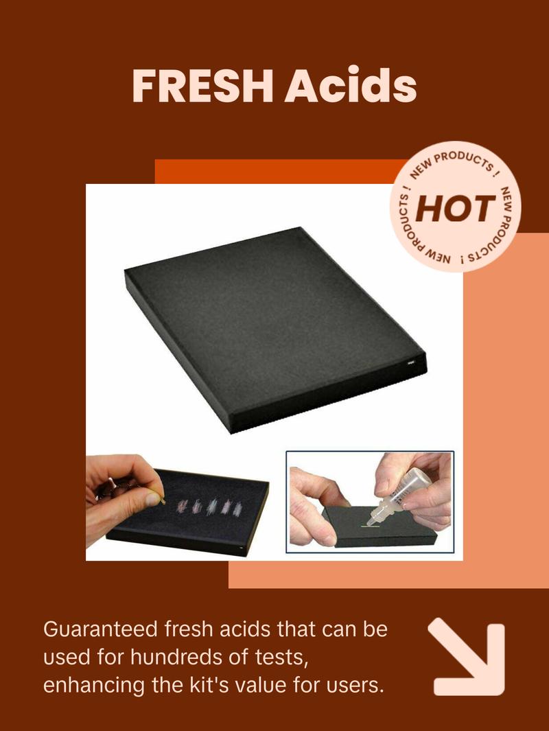 JSP & PuriTEST Gold/Silver Test Acid Tester Kit 14k 18k .999 .925 Sterling Testing Stone Detect 5-Piece Set for Jewelry Testing