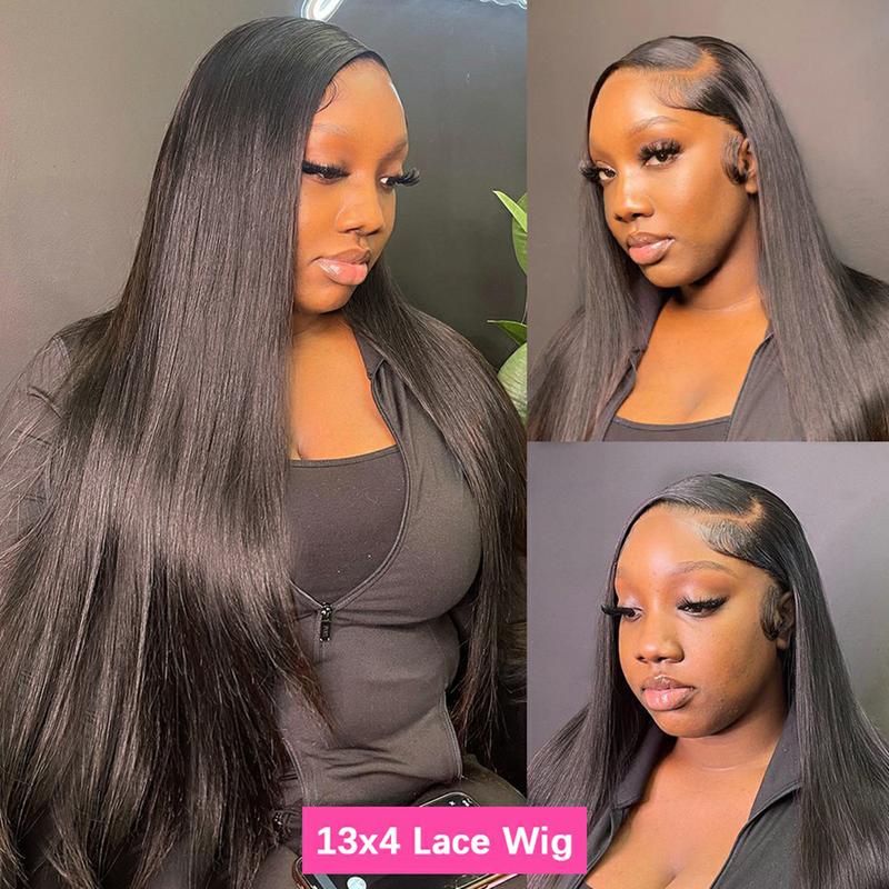 Bling Hair Straight 13x6 Hd Lace Frontal Wig Human Hair  180 Density 32 34 Inch 13x4 Brazilian Pre Plucked Lace Wigs For Black Women